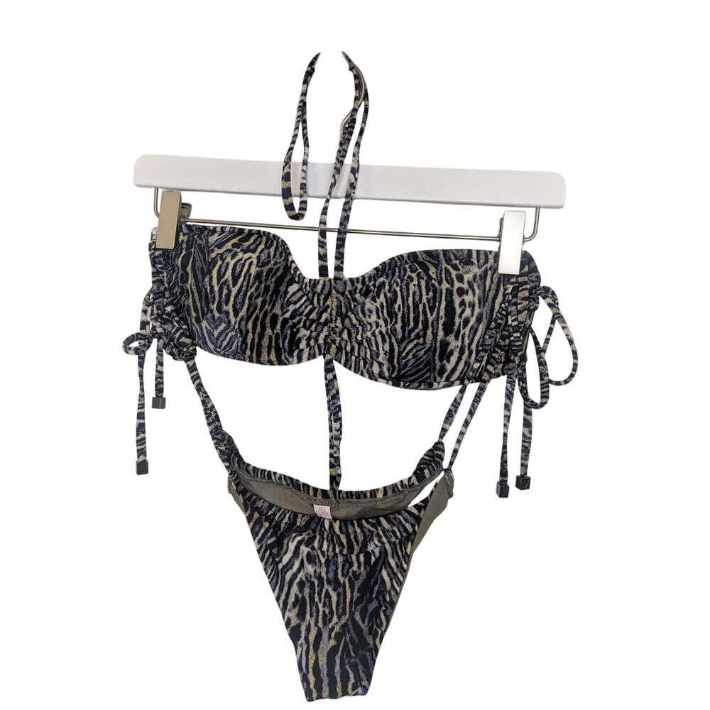 Victorias Secret Leopard Print Two Piece Swimsuit Bikini Women Size Medium